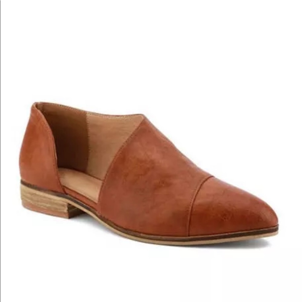 Cognac Cut Out Shoes Size 7